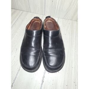 FOOTPRINTS Black Leather Ashby Slip On Mules Shoes Women's US 8 EU 38 Read